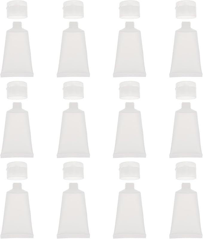 12pcs 30ml Refillable Squeeze Tube Bottles Matte Flip Cap Travel Dispenser Containers for Cosmetics and Lotion Toiletries