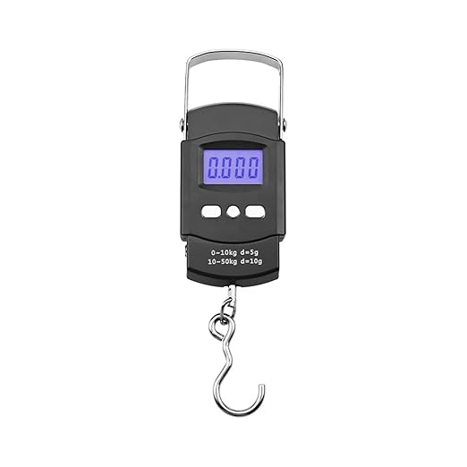 Digital Luggage Scale, Handheld Portable Mini Digital Hanging Hook Scale 50Kg/5g LCD Display Electronic Weighting for Travel Fishing Luggage,for Suitcase Hanging Weight