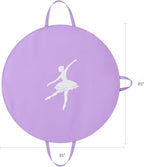 KEEGH Girls Tutu Garment Bag 35 Inch Ballet Tutu Bag, Foldable Dance Costume Garment Bag for Hanging Clothes, Pancake Dance Bag for Dancers with Handle Strap for Travel or Storage, Purple