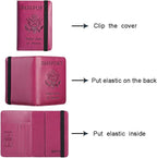 Passport Holder Cover Wallet Travel Essentials RFID Blocking Leather Card Case International Must Haves Travel Accessories for Women Men(101#Purple)