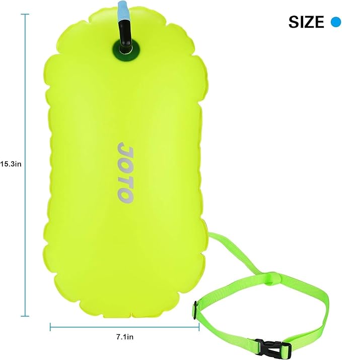JOTO 2 Pack Swim Buoy Float for Open Water, Swimming Belt Bubble Safety Float with Adjustable Waist, Snorkeling, Swim Training, Triathletes, Kayaking