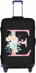 Vridoyt E Alphabet Design Custom Travel Luggage Cover Tag Set TSA Approved Vintage Letter Print Suitcase Protector Men Women(S 18-21 Inch Luggage)