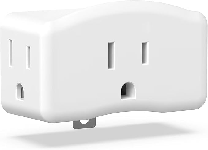 ETL Listed 3 Prong to 2 Prong Grounded Adapter, FiiMan 3 Pin to 2 Pin Polarized Plug Extender Power Strip Triple Outlet Converter, 3-Sided Outlets Wall Plug Splitter for Household Appliances,White(1)