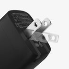 Amazon Basics 30W One-Port Foldable GaN USB-C Wall Charger with Power Delivery PD for Tablets & Phones (iPhone 16/15/14/13/12/11/X, iPad, Samsung, and More), Compact Travel Charger, Non-PPS, Black