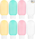 Travel Size Toiletry Bottles Set, 2oz Leak Proof Refillable Containers, 8 Pack Squeezable Bottles for Shampoo, Conditioner, Lotion, Travel Accessories