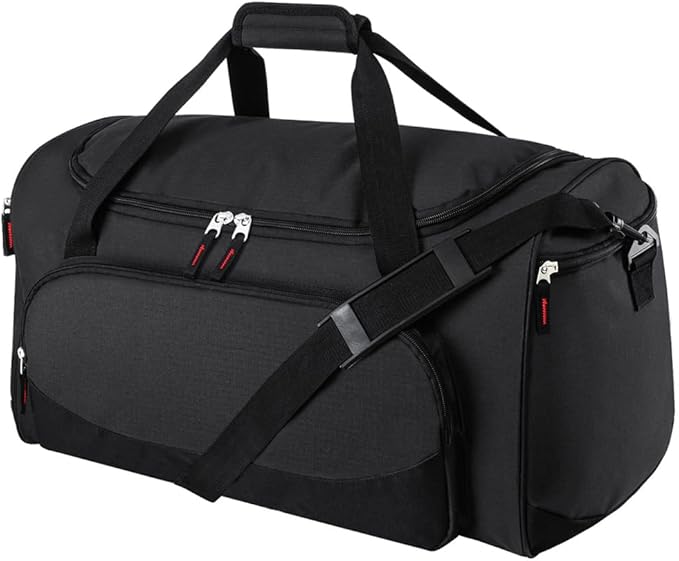 Uarition Gym Bag for Men - 55L Black Durable Large Duffle Bag for Travel, Workout, Fitness & Sport