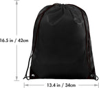 IKAYAS 6Pcs Drawstring Bags Bulk Black Drawstring Backpack, String Backpack Cinch Sack Sport Gym Backpack Bags for Yoga Traviling Outdoor Sports