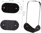 HOMSFOU Portable Travel Footrest Hammock Adjustable Black Foot Sling for Airplane Train Home Office Use Lightweight Compact Design for Long Journeys