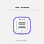 2Pcs USB Wall Charger, AILKIN USB Plug Home Travel Power AC Adapter Charging Block for iPhone, Google Pixel, Samsung Galaxy, HTC, LG, Motorola Cell Phone Quick Charge Base USBA Adaptive HandSet Cube