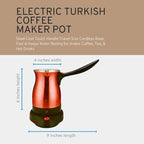 Electric Turkish Coffee Maker Kettle Pot Stainless Steel Cool Touch Handle Travel Size, Fast Boil & Keeps Water Boiling for Arabic & Greek Coffee, Tea 0.3L (RED)