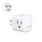 TROND Multi Wall Outlet Extender - Sideways Plug Adapter with 3 Electrical Sockets, 360 Rotating Plug to Turn the Horizontal to Vertical Outlet for Plugging Air Freshener, Cat Calming, Night Light