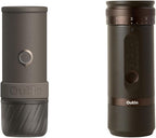 OutIn Mino with Fino, Portable Electric Espresso Machine with Portable Electric Coffee Grinder (Brown & Brown)