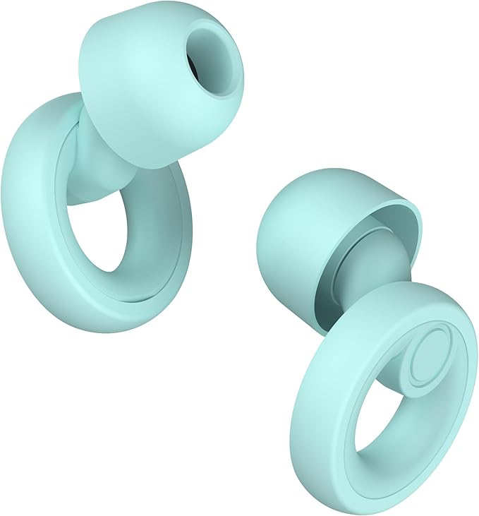 Jayine Ear Plugs for Noise Cancelling Ear Protection EarPlugs for Sleep,Concerts,Work,Study,8 Size Eartips with Small Box,Perfect -30dB Silicone Earplugs for Noise Reduction T-Blue