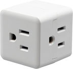 Projectpak 3 Outlet Wall Adapter Travel Cube – Grounder Splitter Turns One Outlet into Three | 3 Pack