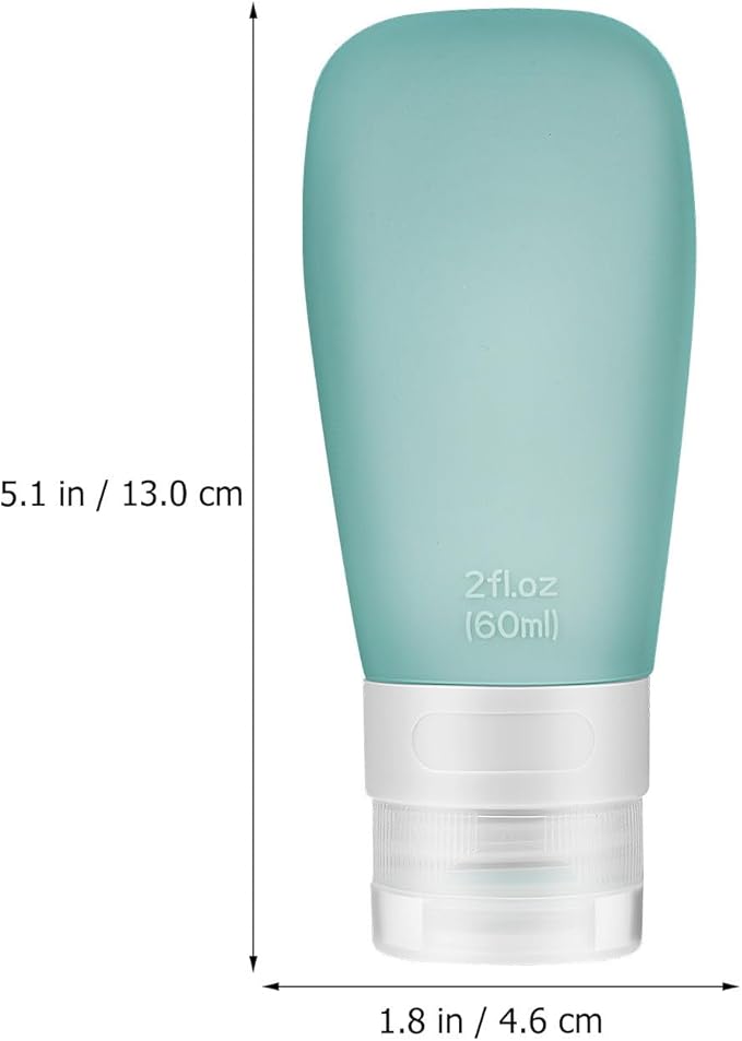 4 Pcs 60ml Travel Squeeze Bottles for Toiletries, Refillable Pvc Sample Bottles with Caps, Leakproof Dispenser Containers for Shampoo, Lotion, and Liquid Packing