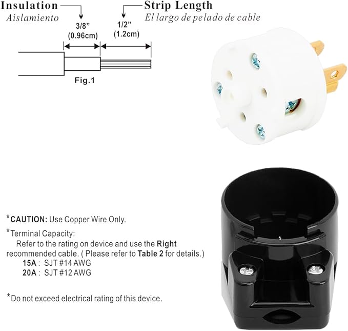 ETL Listed 90 Degree USA Canada 3 Pole Right Angle Nema 5-15P AC Plug, 15A 125V