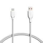 Amazon Basics USB-C to USB-A 2.0 Fast Charging Cable, 480Mbps Data Transfer Speed, USB-IF Certified, for Apple iPhone 16/15, iPad, Samsung Galaxy, Tablets, Laptops, 3 Foot, White