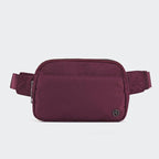 Pander Everywhere Belt Bag for Women, 5 Zipper Pockets Nylon Crossbody Fanny Pack Purse (Red Merlot)