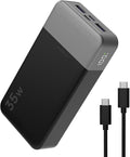 JUOVI Power Bank Portable Charger 20000mAh 35W Fast Charging，PD 3.0 QC 4.0 Fast Charging Phone Charger with LED Display, Travel Battery Pack 2 USB C 2 USB A Ports for iPhone 16/15/14 Series, Galaxy,