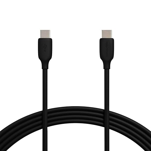 Amazon Basics USB-C to USB-C 2.0 Fast Charging Cable, 60W, 480Mbps Speed, USB-IF Certified, for Apple iPhone 16/15, iPad, Samsung Galaxy, Tablets, Laptops, 10 Foot, Black