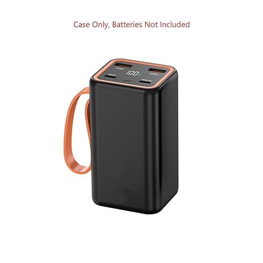 4 Slots 21700 Battery Charger Box LCD Display Case Quick Charge Power Bank Case Shell for Cell Phones Accessories