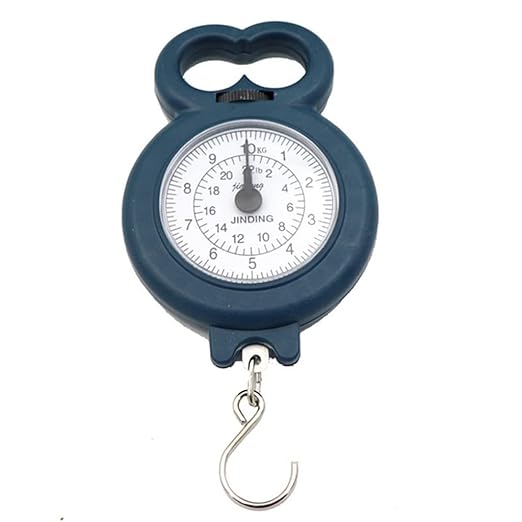 10kg Portable Mini Dial Luggage Scale Multifunction Hanging Measure Balance Fish Hook Weighing