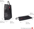 pack all Plus-Sized Shoe Bag for Travel, Water-Resistant Shoe Pouch for Gym, Odor-Resistant Soccer Cleats Bag for Sport (Black, 1-Pack)