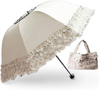 WANLIAN Folding umbrella Travel Umbrella Folding UV Resistance Lace Parasol Umbrella Sun Umbrella For Women Girls sunshades with lace decoration