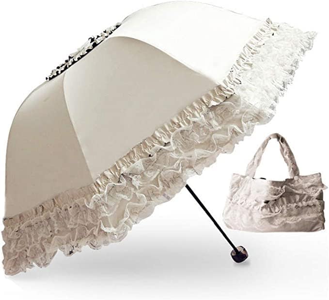 WANLIAN Folding umbrella Travel Umbrella Folding UV Resistance Lace Parasol Umbrella Sun Umbrella For Women Girls sunshades with lace decoration