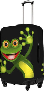 Travel Luggage Cover, Merry Green Frog Cute Animal Washable Elastic Stretchy Anti-scratch Suitcase Protector With Concealed Zipper for Spinner Wheeled Luggage Fits 22-24 Inch