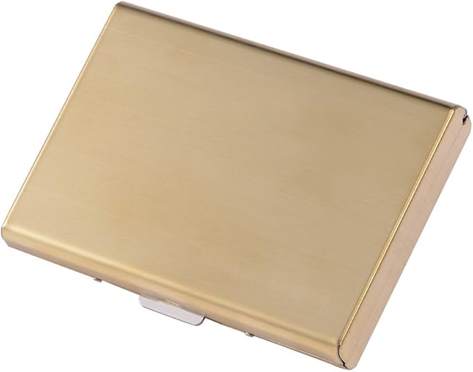 EASTNIGHTS RFID Credit Card Holder for Women and Men, Stainless Steel Credit Card Wallet for Holding Debit Card and ID Card (Gold)