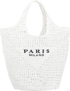 POOOPSSD New Woven Bag, Straw Mesh Tote Bag, Beach, Shoulder Bag, Hobo Women, Foldable Large Capacity, for Holiday.