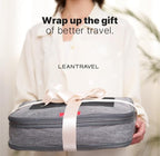 LeanTravel Premium Compression Packing Cubes for Travel - Suitcase Organizer Bags with Double Zipper & Breathable Mesh Panel - Space Saving Carry On Luggage Essentials (3-Pack, Grey)