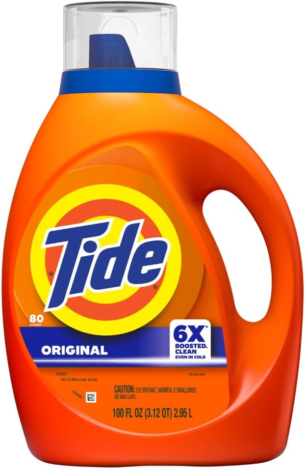 Tide Laundry Detergent Liquid, Original Scent, 80 Loads, 100 FL OZ, Works on 100% of Common Stains, Laundry Soap, Liquid Laundry Detergent