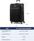 Travelpro Platinum Elite Softside Expandable Checked Luggage, 8 Wheel Spinner Large Suitcase, TSA Lock, Men and Women, Navy Camouflage, Checked Large 29-Inch