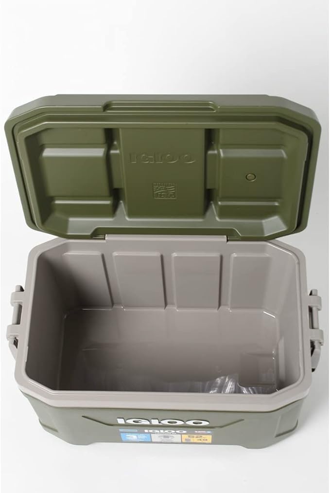 Igloo 60367 Sportsman Latitude 52 Cooler Box, Approx. 11.2 gal (49 L), Sportsman, Latitude, Outdoor, Camping, Leisure, Fishing, Green