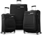 Samsonite UpLIFT Lightweight Large Checked Softside 3-Piece Luggage Set with Spinner Wheels - Expandable - Airline-Approved, Polyester Soft Suitcase for Ultra Light Travel - Black