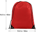 IKAYAS 6Pcs Drawstring Bags Bulk Red Drawstring Backpack, String Backpack Cinch Sack Sport Gym Backpack Bags for Yoga Traviling Outdoor Sports