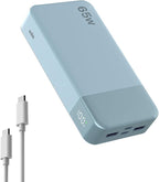 NOBIS Portable Charger, 20000mAh 65W Power Bank with 4 Output Ports, PD QC Fast Charging Travel Essential External Battery Pack for Laptop, MacBook, Phone, Pad (Blue)