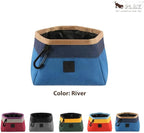 P.L.A.Y. Collapsible Dog Water & Food Bowl - Great Dogs, Travel, On-the-go, Hiking, Outdoors - Portable, Folds Flat, Waterproof, Easy Clean, 2.3L Capacity (River)