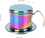 Fdit 304 Stainless Steel Coffee Pot, Pour Over Coffee Dripper with Reusable Filter 7.5cm Inner Diameter Portable Drip Coffee Maker for Home Office Travel