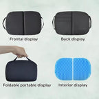 Gel Seat Cushion, Foldable Seat Cushion Comfortable Travel Seat Cushions Soft Breathable for Chair, Car, Plane Outdoor Activities, Stadium, Picnic, Hiking, Mountaineering Relief Sciatica Pain