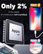 4 Pack [Apple MFi Certified] Apple Charging Cables 10ft, iPhone Chargers Lightning Cable 10 Foot, Fast iPhone Charging Cord for iPhone 14/14Pro/13/13Pro/12/11/11Pro/11Max/ X/XS/XR, ipad(White)