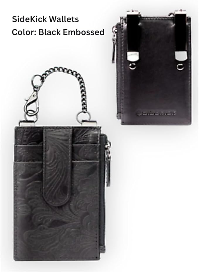 RFID Blocking Boot Wallet with Security Chain & Zipper Lock – Genuine Leather Wallets for Men, Travel Wallets Women, Minimalist Leather Card Holder