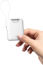 M1 Mini Portable Charger, 10000mAh Ultra-Compact Power Bank, 22.5W PD Fast Charging, Tpye-C Built-in Cable, Small External Battery Pack for iPhone, Samsung, Android iPad (White)