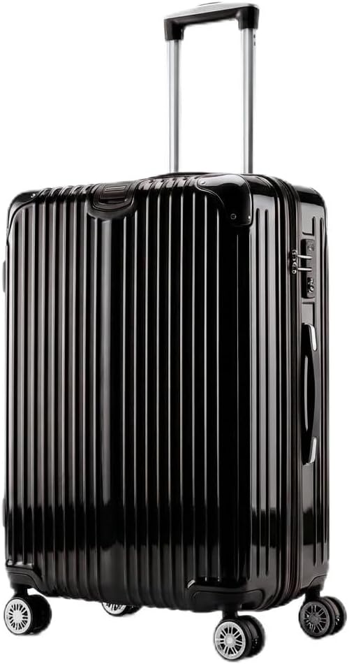 Gabbiano Macan 3 Piece ABS Luggage Set – Expandable Hardshell Suitcase with Add-A-Bag Strap, TSA Lock & 8-Wheel Spinners – Lightweight (20" Carry On, 26" Medium, 30" Large) (Black, Medium 26)