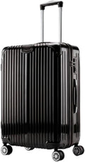 Gabbiano Macan 3 Piece ABS Luggage Set – Expandable Hardshell Suitcase with Add-A-Bag Strap, TSA Lock & 8-Wheel Spinners – Lightweight (20" Carry On, 26" Medium, 30" Large) (Black, Medium 26)
