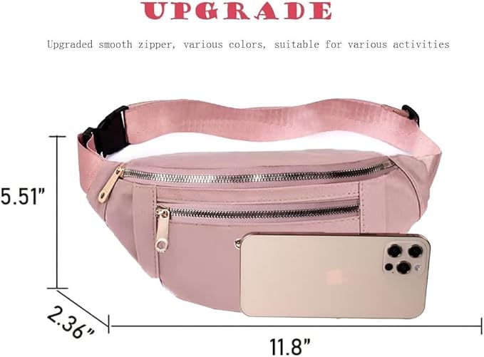 Fanny Packs Waist Pack for Women, Waterproof Waist Bag with Adjustable Strap for Travel Sports Running