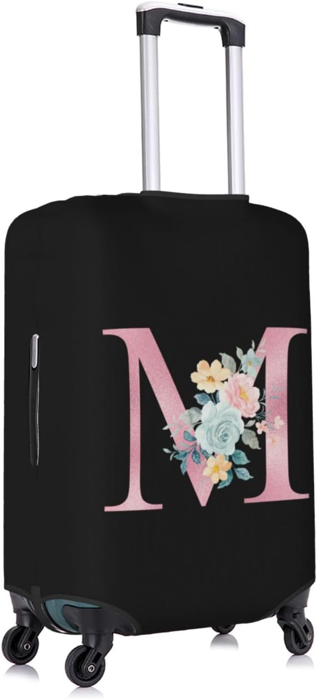 M Alphabet Design Custom Travel Luggage Cover Tag Set TSA Approved Vintage Letter Print Suitcase Protector Men Women (XL 29-32 Inch Luggage)