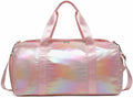 Girls Sports Duffel Bags Woman Travel Bag Overnight Duffle Bag Kids Sports Gym Bag With Shoe Compartment Wet Pocket (Matte Pink)
